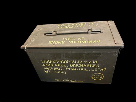 antique military metal box grenade|Smoke Grenade Box – Annapolis Maritime Antiques.